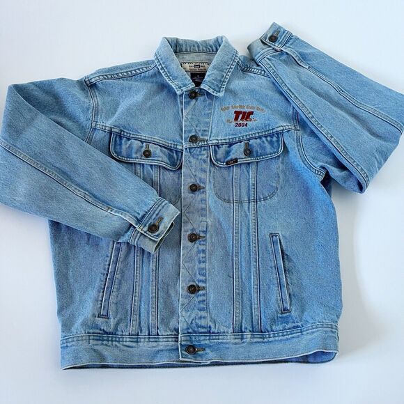 Vtg TIC The Industrial Company Boiler Erection Cross Unit 3 Denim Jacket Trucker - Picture 5 of 16
